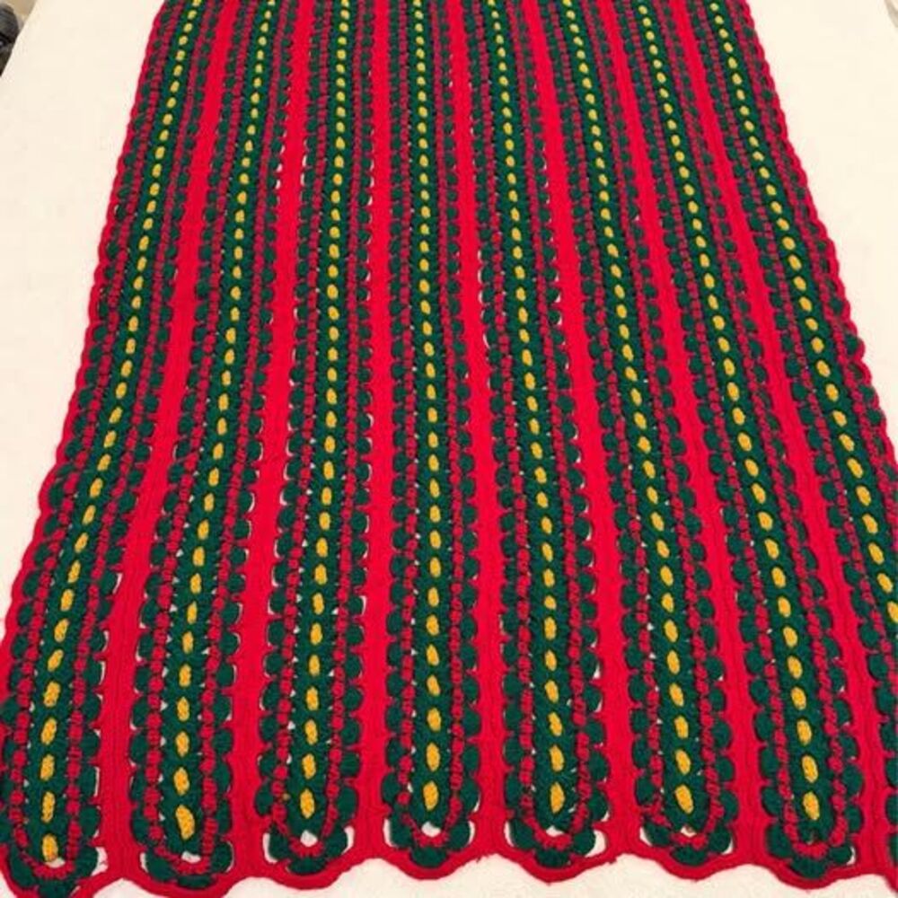 Handmade Crochet Christmas Afghan Blanket